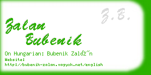 zalan bubenik business card